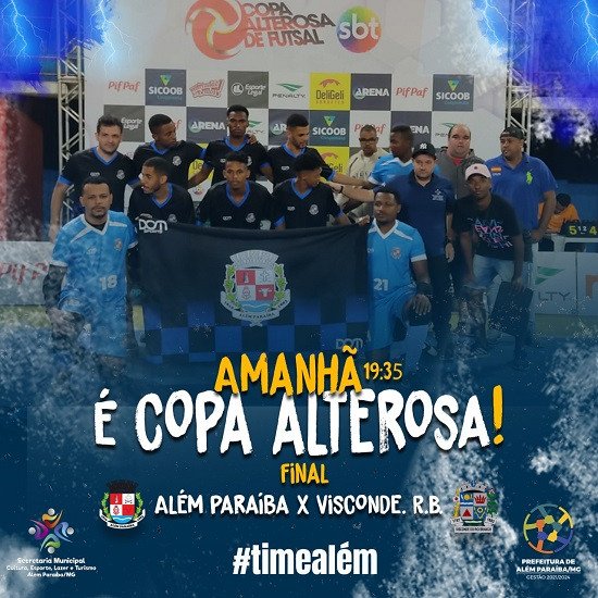 Seleção de Além Paraíba está na final da Copa Alterosa de Futebol de Salão, amanhã 23 de junho, com transmissão ao vivo
