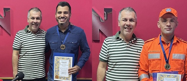 Destaques do Ano: Prêmio Melhores do Ano - Top Of Minds é entregue a Marcelo Lameira (Lameira Tradicional Burguer) e ao Tenente Cantele, comandante dos Bombeiros de Além Paraíba