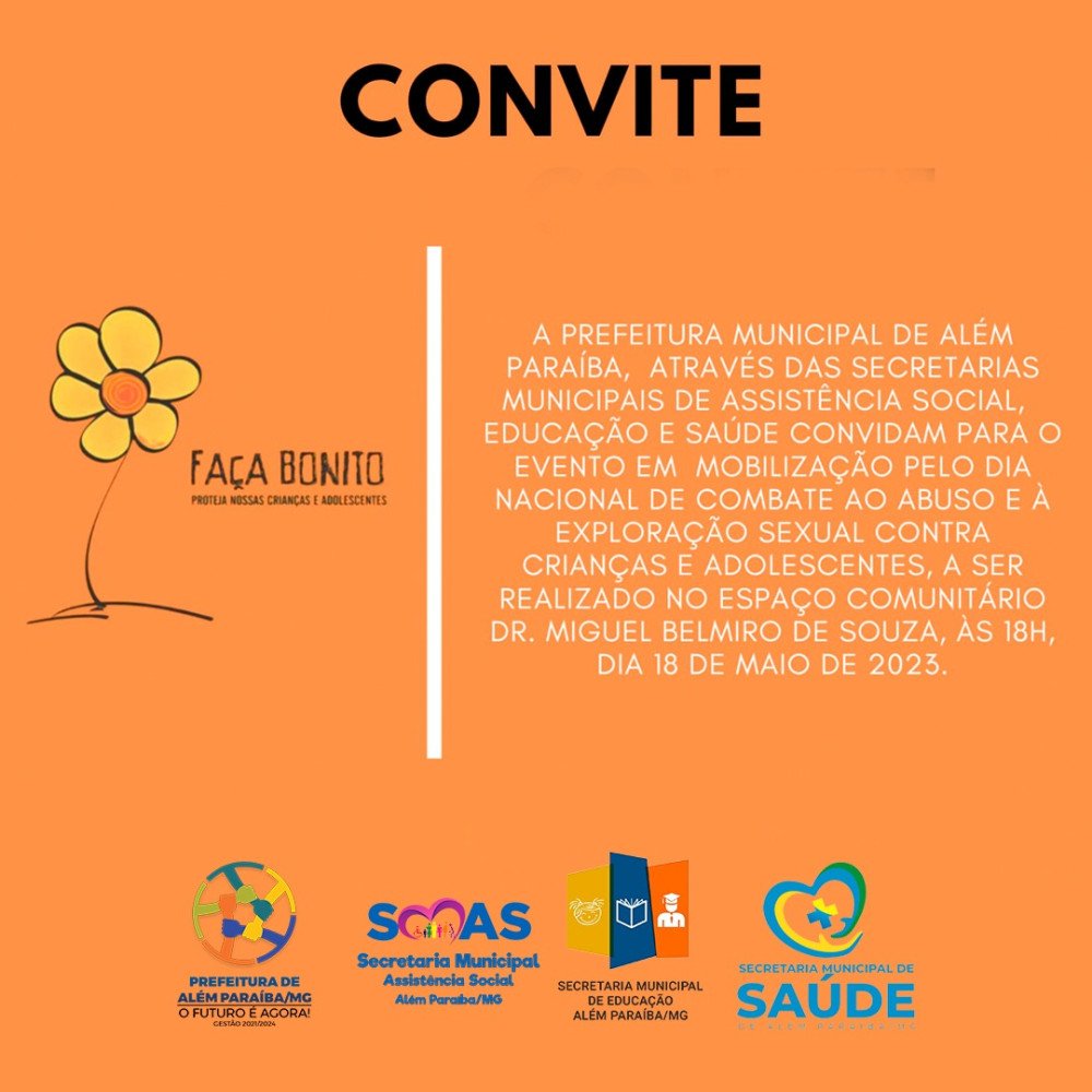 MAIO LARANJA: Grande evento será realizado no dia 18, no Vasssourão, para marcar o dia de combate a exploração de crianças e adolescentes