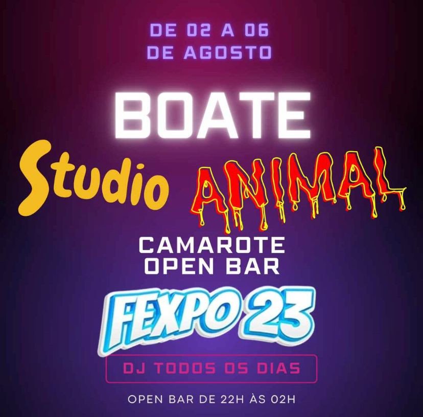 Com mais de 70 por cento dos ingressos vendidos, o ponto alto da FEXPO será a Boate Stúdio Animal com open bar