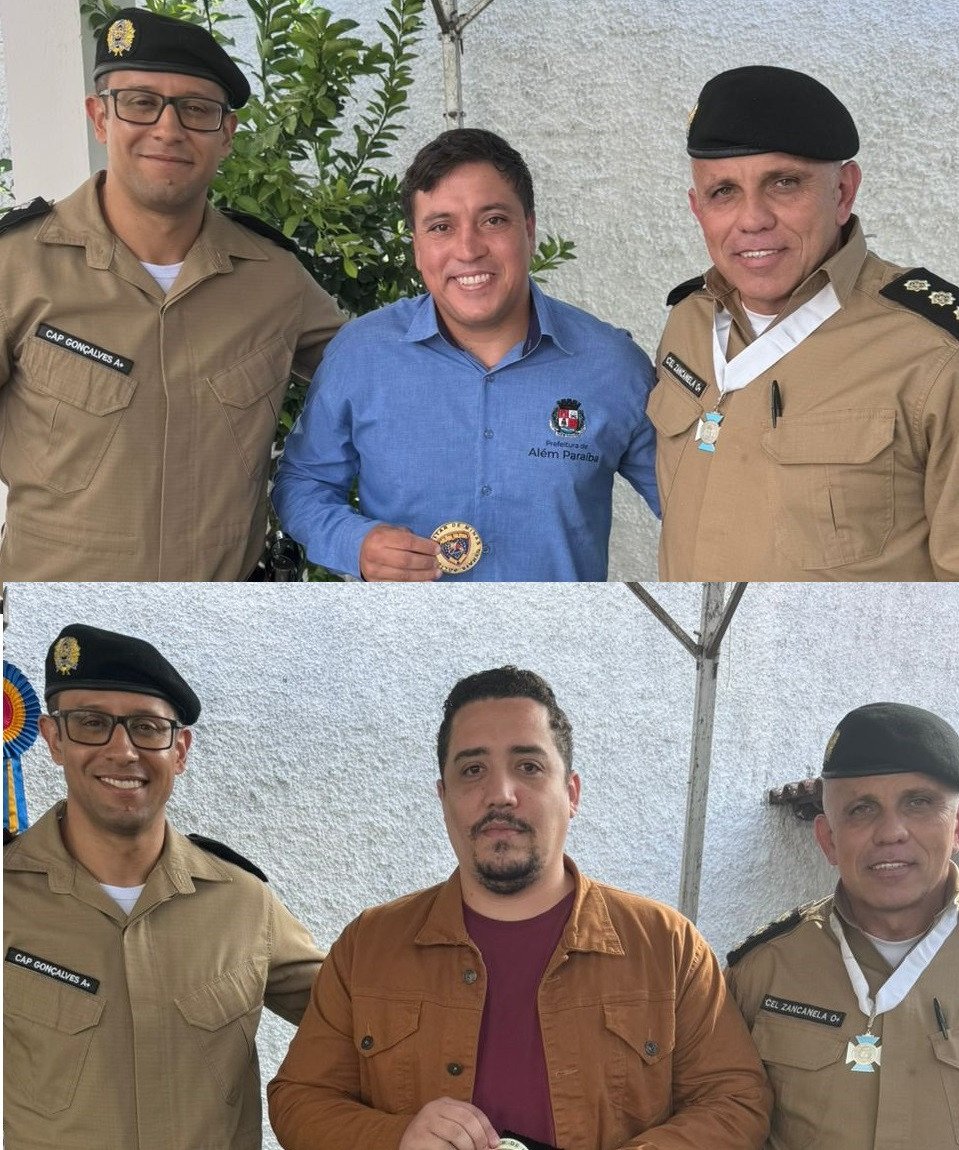 Prefeito e Chefe de Gabinete receberam Medalha da Polícia Militar de Minas Gerais por serviços prestados a corporação