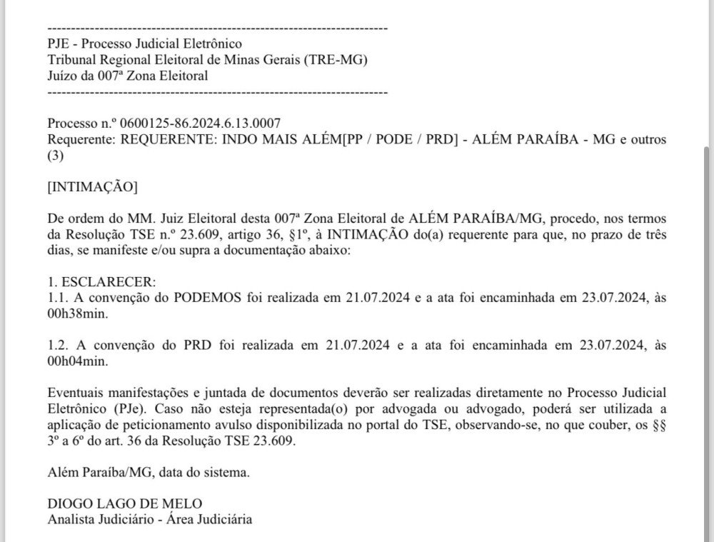 Partidos ligados a candidatura de Dr. Paulo alegam morosidade no sistema como motivo o atraso do envio de suas atas de convenção. Justiça Eleitoral quer explicações