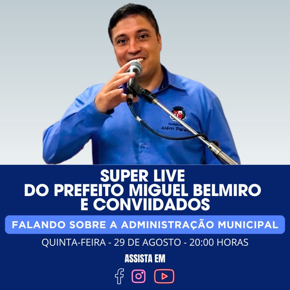 MIguelzinho falará de sua administração em nova live na próxima quinta feira, dia 29