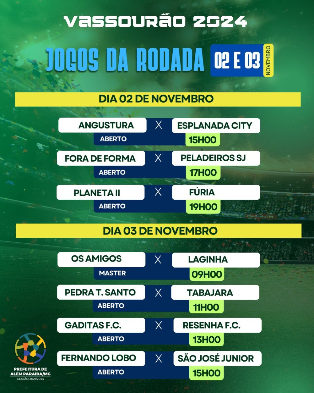 Final de semana de jogos: Prossegue o campeonato Vassourão 2024
