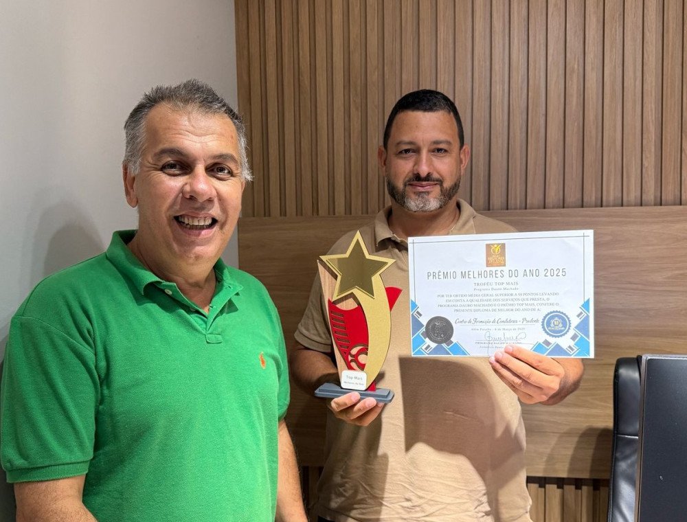 Centro de Formação de Condutores (Auto Escola Prudente) recebe Prêmio TOP Mais 2025 como Destaque em seu segmento