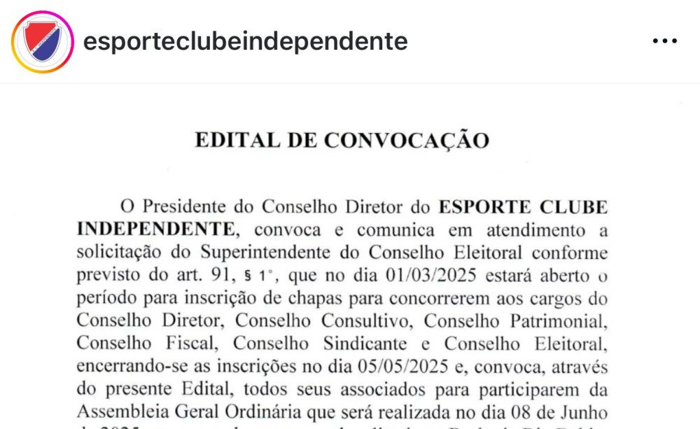Eleições no Clube Independente acontecerão em junho e serão as mais disputadas da história