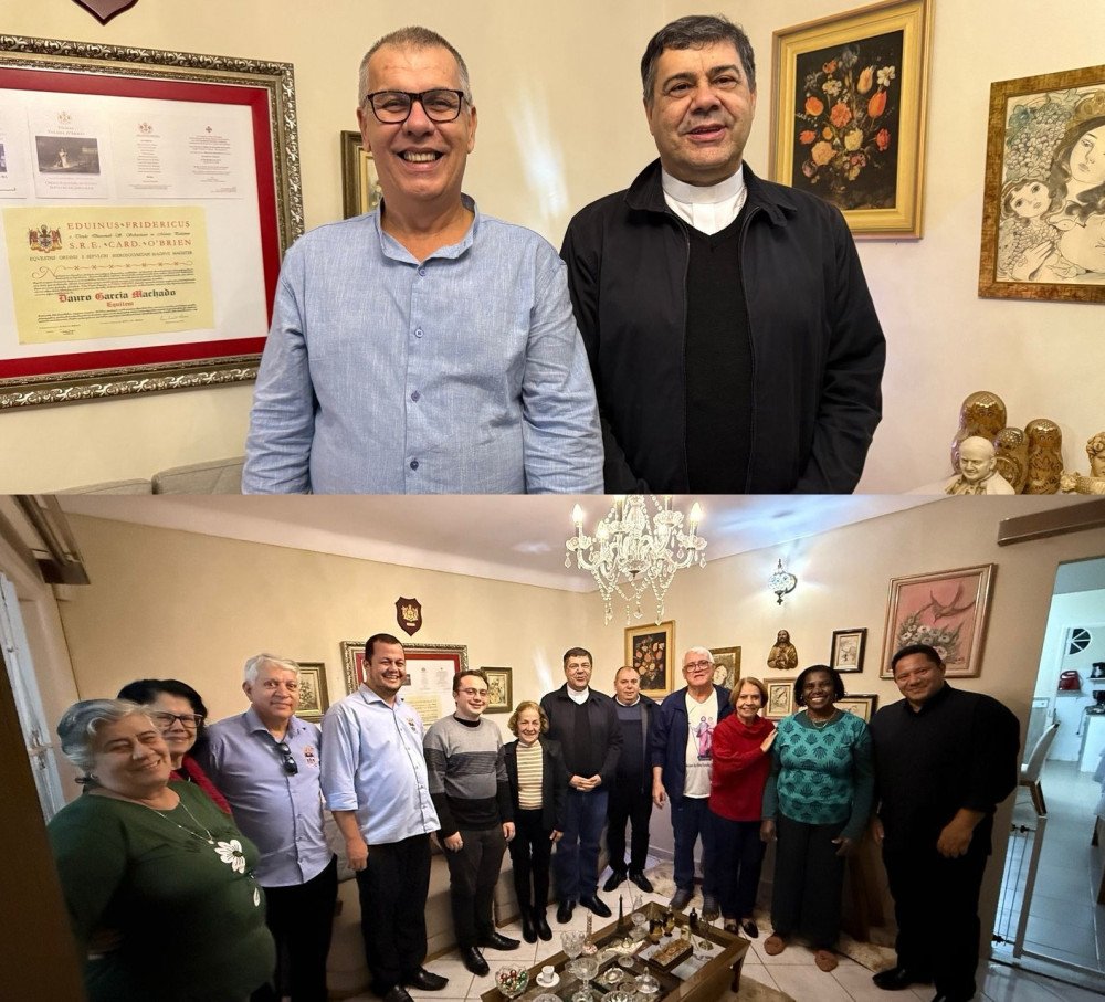 JORNALISTA DAURO MACHADO OFERECEU JANTAR EM HOMENAGEM AO BISPO DE LEOPOLDINA, DOM EDSON ORIOLO