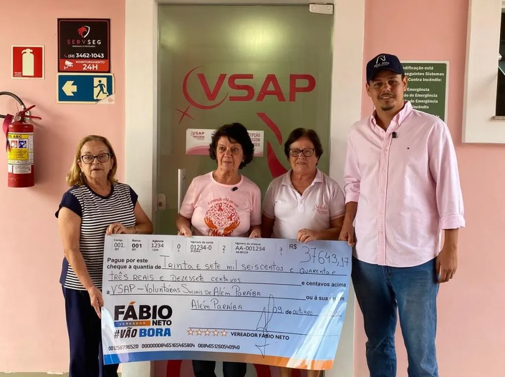 VEREADOR FÁBIO NETO DESTINA RECURSOS DE SUAS EMENDAS PARA AS VOLUNTÁRIAS SOCIAIS