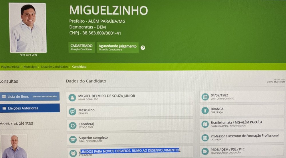 Sem demonstrar enriquecimento Miguel repete declaração eleitoral onde não apresenta bens e apresenta todas as certidões negativas exigidas
