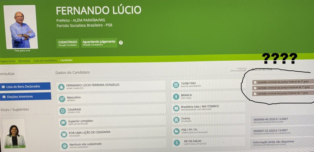 Fernando Lúcio entra com pedido de registro de candidatura com ausência de certidão negativa e sem plano de governo