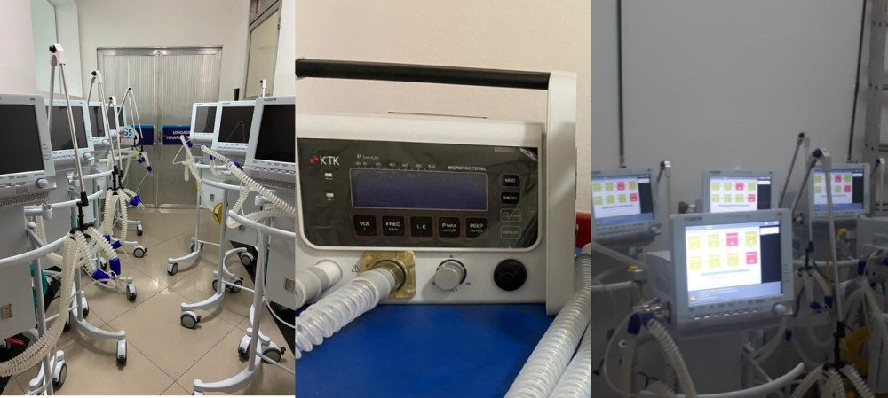 Secretária de Saúde acompanhou montagem de respiradores doados para o Hospital São Salvador. Todos testados e funcionando