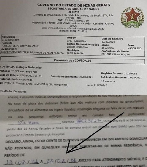 Exame confirmou que Presidente da Câmara teve COVID-19. Mateus Cruz termina seu isolamento hoje, dia 22 de fevereiro